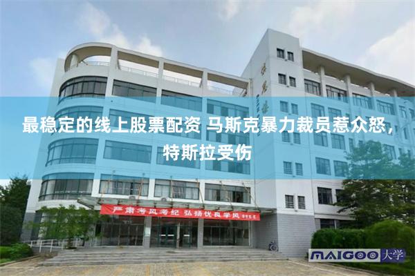 最稳定的线上股票配资 马斯克暴力裁员惹众怒，特斯拉受伤