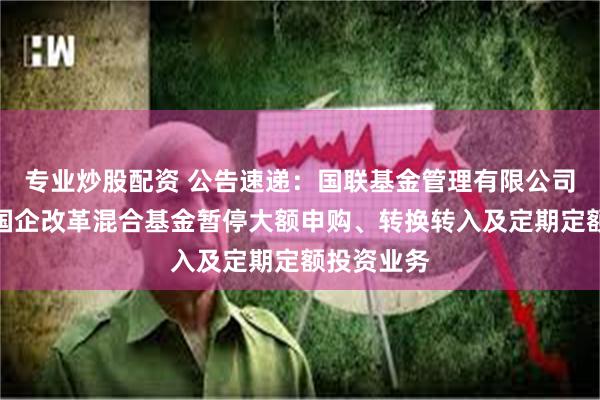 专业炒股配资 公告速递：国联基金管理有限公司关于国联国企改革混合基金暂停大额申购、转换转入及定期定额投资业务