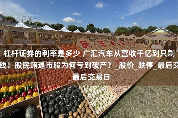 杠杆证券的利率是多少 广汇汽车从营收千亿到只剩三毛钱！股民赌退市股为何亏到破产？_股价_跌停_最后交易日