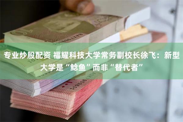 专业炒股配资 福耀科技大学常务副校长徐飞：新型大学是“鲶鱼”而非“替代者”