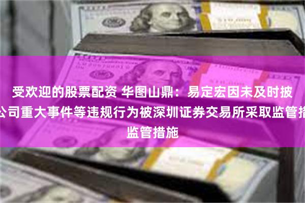 受欢迎的股票配资 华图山鼎：易定宏因未及时披露公司重大事件等违规行为被深圳证券交易所采取监管措施