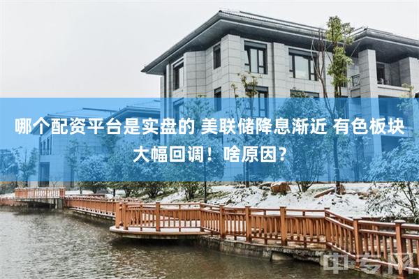 哪个配资平台是实盘的 美联储降息渐近 有色板块大幅回调！啥原因？